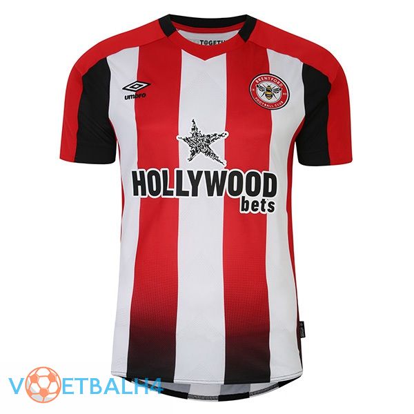 Brentford FC voetbal jersey thuis rood wit 2023/2025