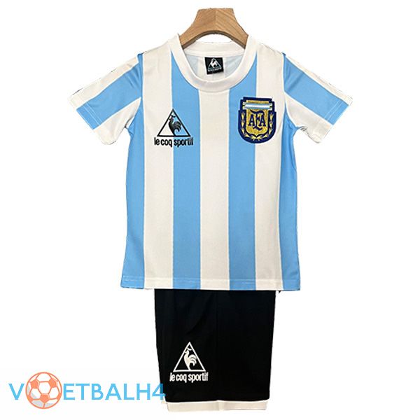 Argentinië Retro kinderen thuis voetbal jersey 1986