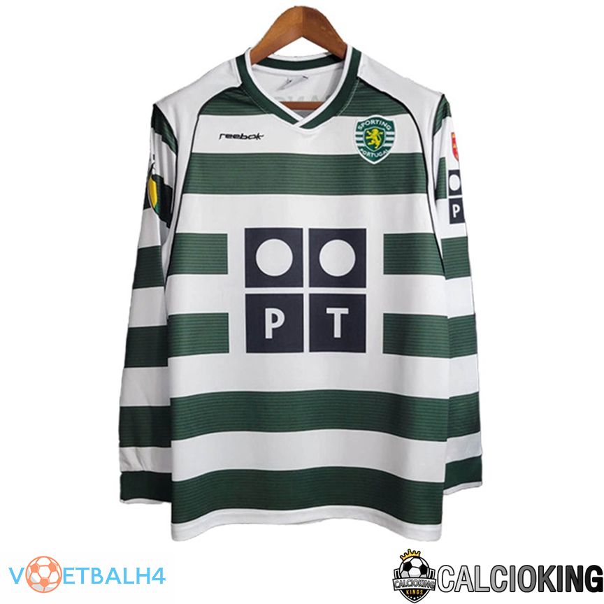 Sporting CP Retro voetbal jersey thuis lange mouw2001/2003