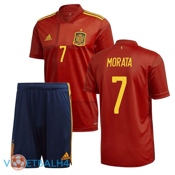 Spanje (MORATA 7) kinderen thuis jersey 2020/2021