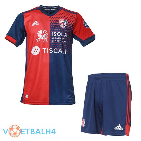 Cagliari Calcio kinderen thuis jersey rood blauw 21/22