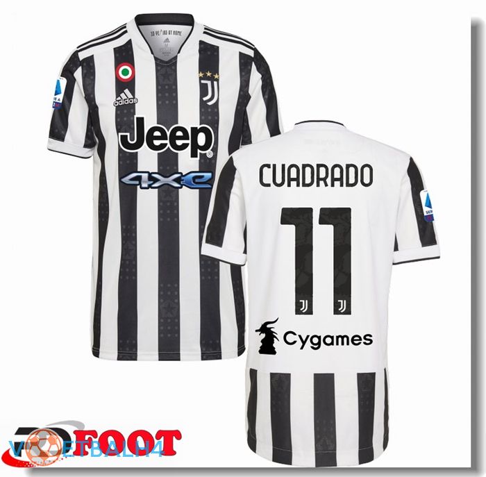 Juventus (CUADRADO 11) thuis jersey zwart/wit 2021/2022