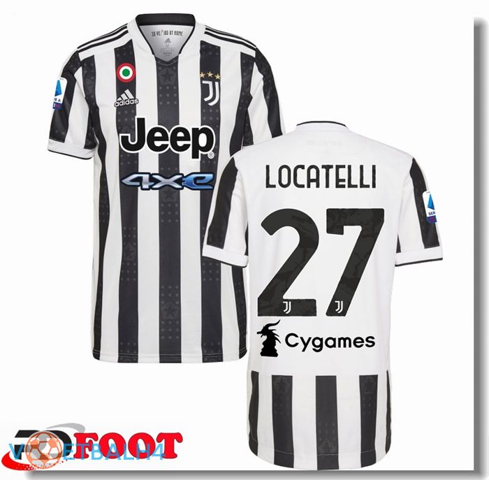 Juventus (LOCATELLI 27) thuis jersey zwart/wit 2021/2022