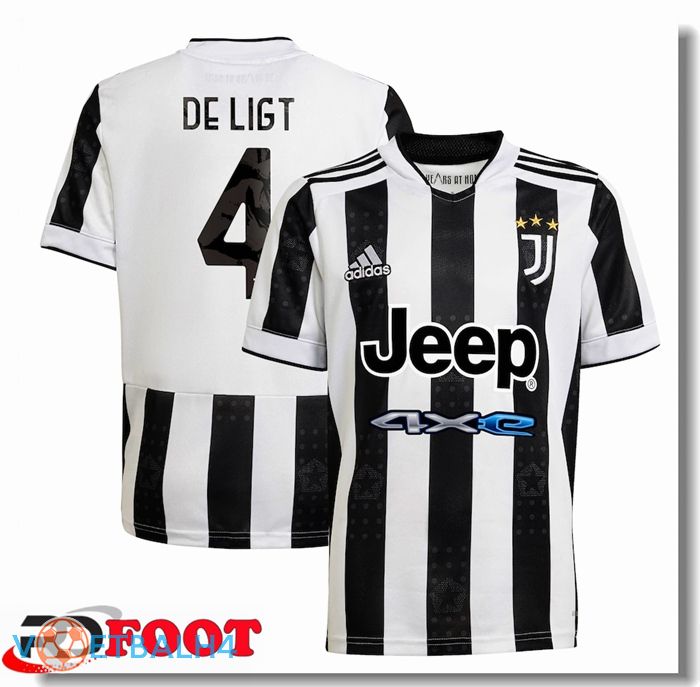 Juventus (De Ligt 4) thuis jersey zwart/wit 2021/2022