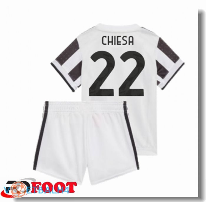 Juventus (CHIESA 22) kinderen thuis jersey zwart/wit 2021/2022