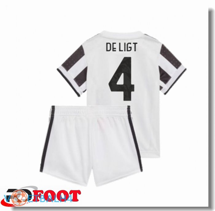 Juventus (De Ligt 4) kinderen thuis jersey zwart/wit 2021/2022