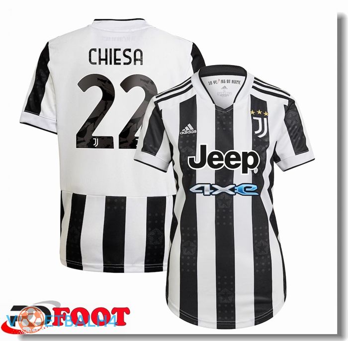 Juventus (CHIESA 22) Dames thuis jersey zwart/wit 2021/2022