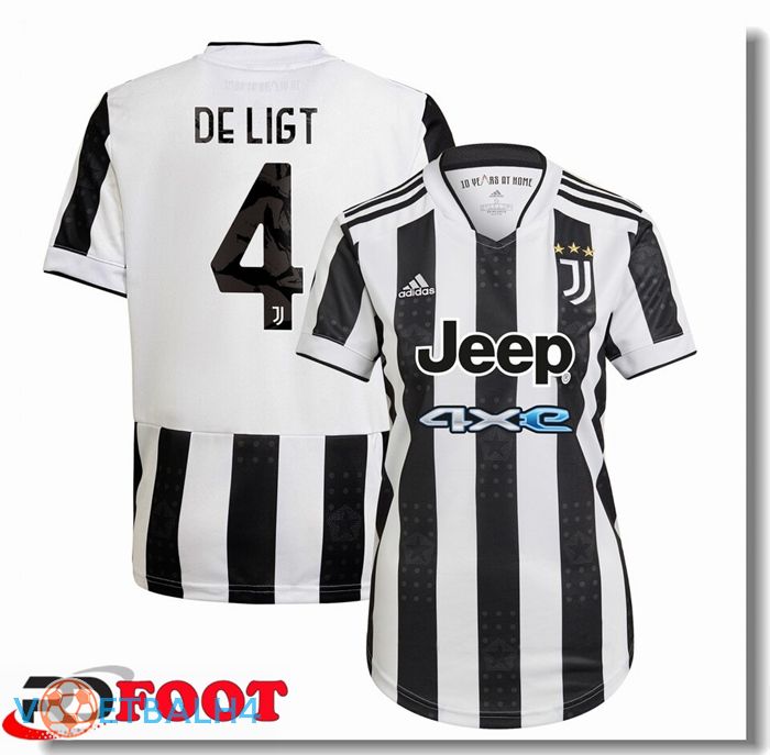 Juventus (De Ligt 4) Dames thuis jersey zwart/wit 2021/2022