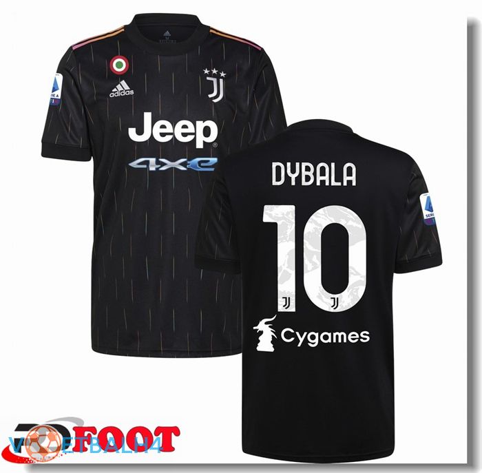 Juventus (DYBALA 10) uit jersey zwart 2021/2022