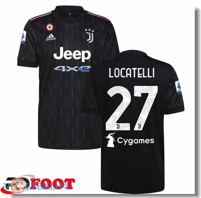 Juventus (LOCATELLI 27) uit jersey zwart 2021/2022