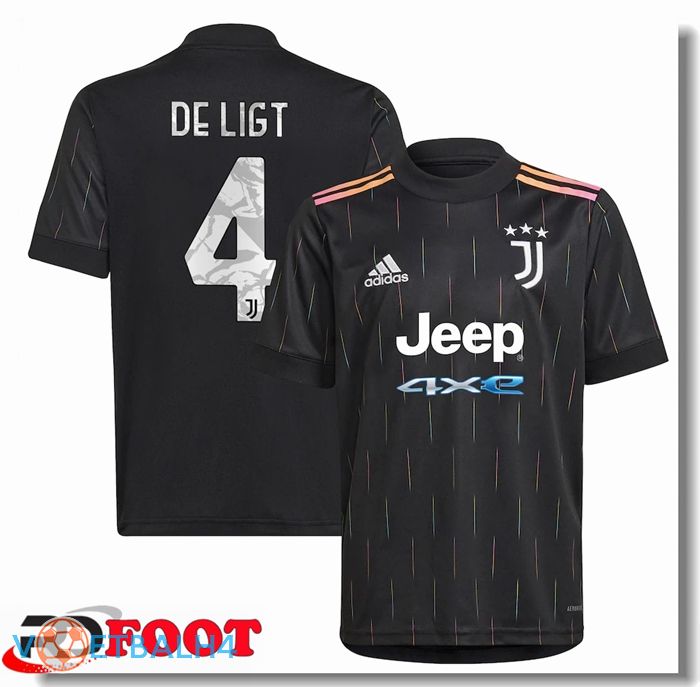 Juventus (De Ligt 4) uit jersey zwart 2021/2022