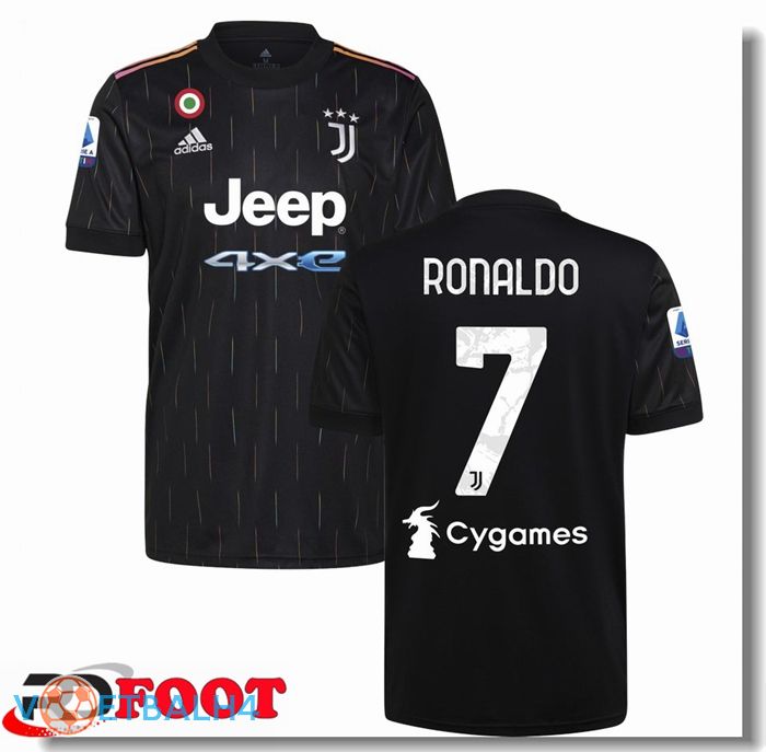 Juventus (RONALDO 7) uit jersey zwart 2021/2022