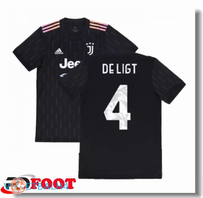 Juventus (De Ligt 4) kinderen uit jersey zwart 2021/2022