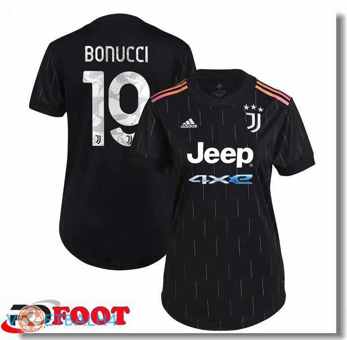 Juventus (Bonucci 19) Dames uit jersey zwart 2021/2022