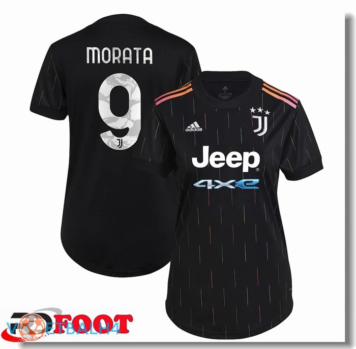 Juventus (MORATA 9) Dames uit jersey zwart 2021/2022