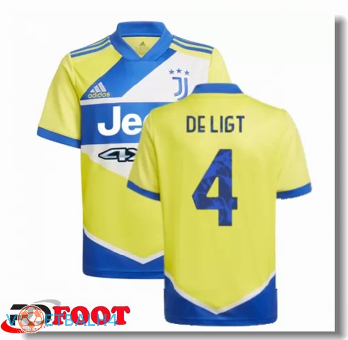 Juventus (De Ligt 4) kinderen derde jersey geel 2021/2022