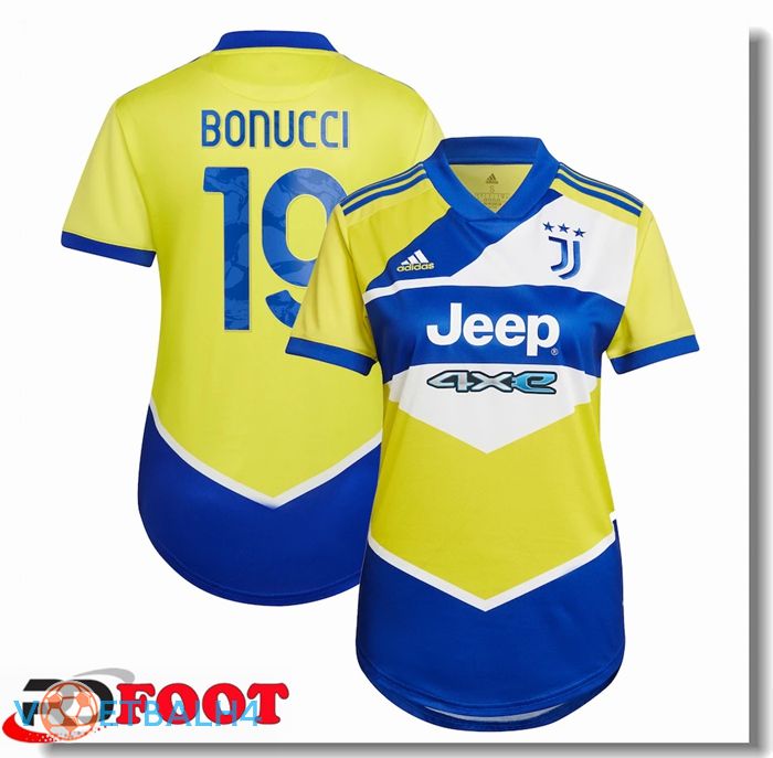 Juventus (Bonucci 19) Dames derde jersey geel 2021/2022