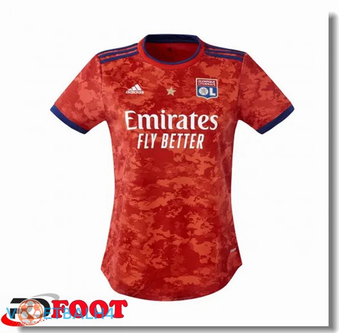 Olympique Lyon Dames uit jersey rood 2021/2022