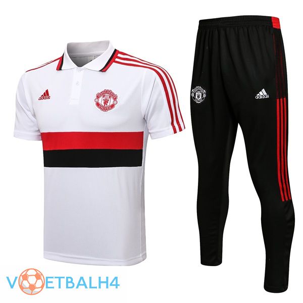 Manchester United Polo Shirt + broek wit 2021/2022