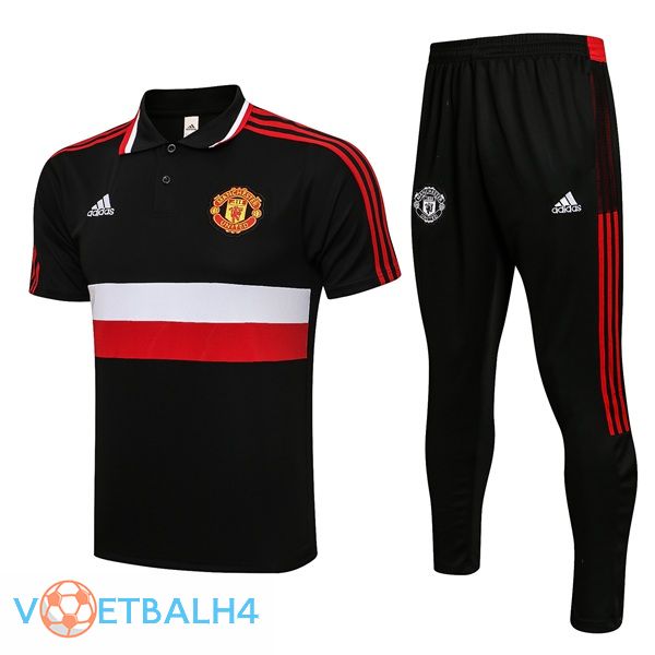 Manchester United Polo Shirt + broek zwart 2021/2022