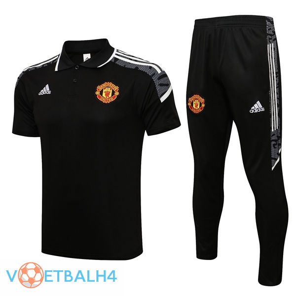 Manchester United Polo Shirt + broek zwart 2021/2022