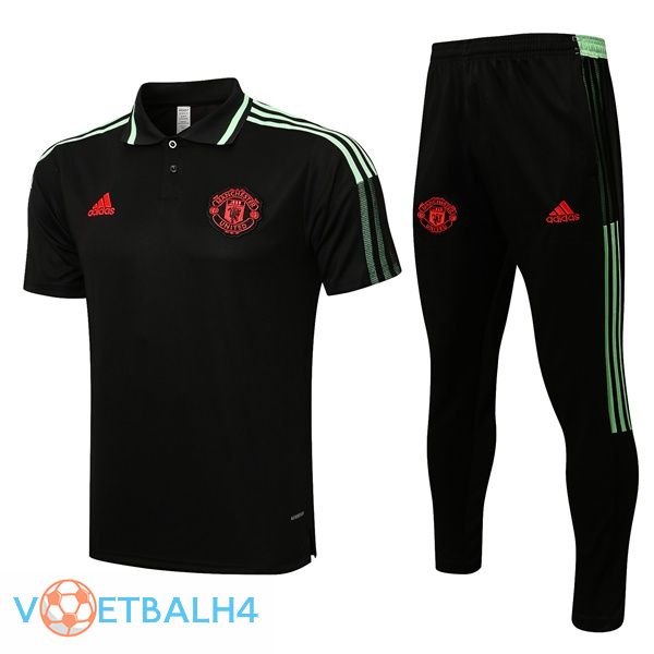 Manchester United Polo Shirt + broek zwart 2021/2022