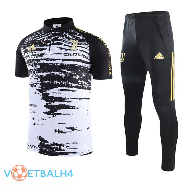 Juventus Polo Shirt + broek wit zwart 2021/2022