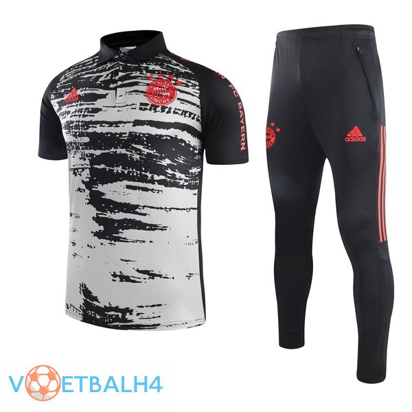 Bayern Munich Polo Shirt + broek grijs zwart 2021/2022