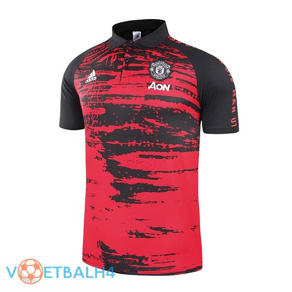 Manchester United Polo Shirt rood zwart 2021/2022