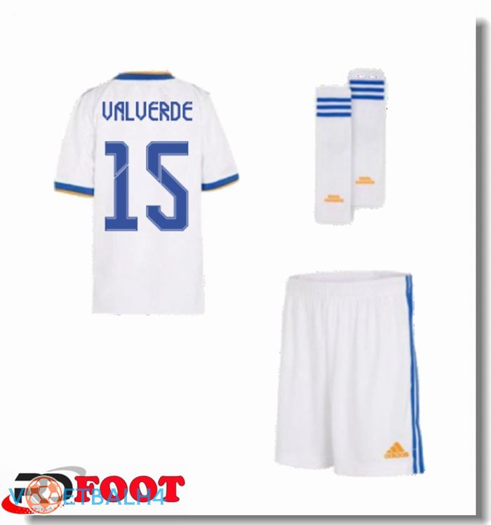 Real Madrid (VALVERDE 15) kinderen thuis jersey wit 2021/2022