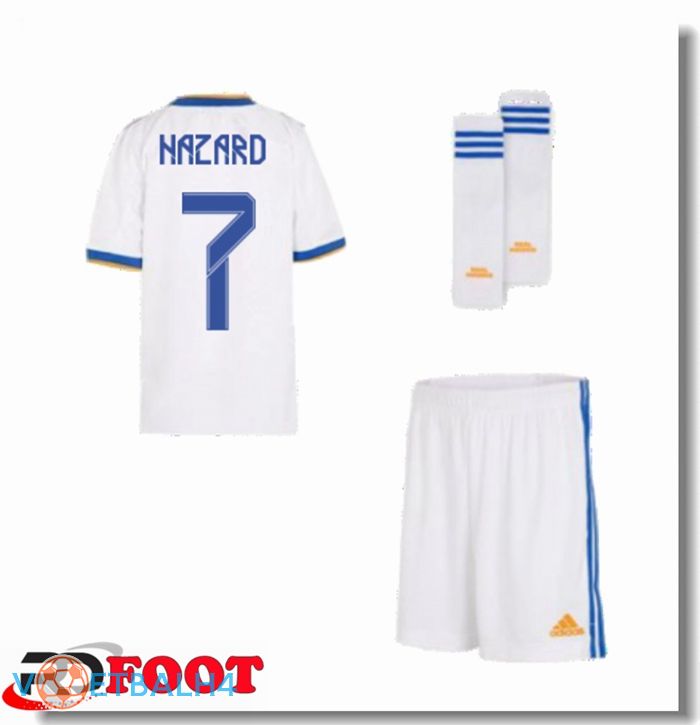 Real Madrid (HAZARD 7) kinderen thuis jersey wit 2021/2022