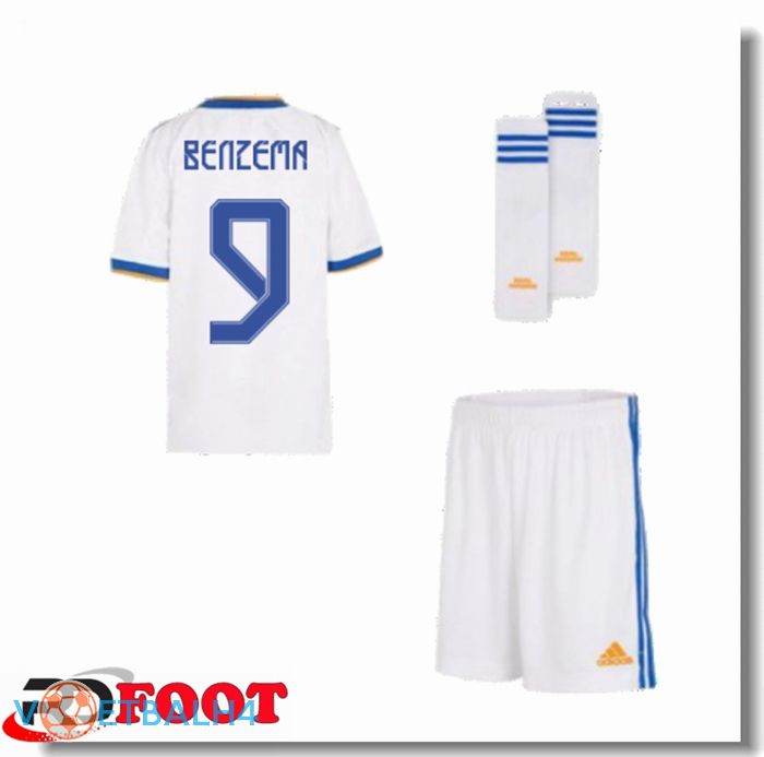 Real Madrid (BENZEMA 9) kinderen thuis jersey wit 2021/2022