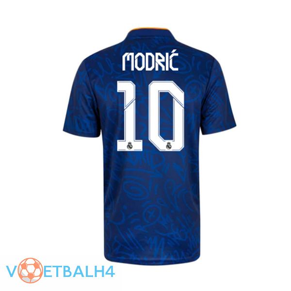 Real Madrid (MODRIC 10) uit jersey blauw 2021/2022