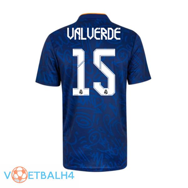 Real Madrid (VALVERDE 15) uit jersey blauw 2021/2022