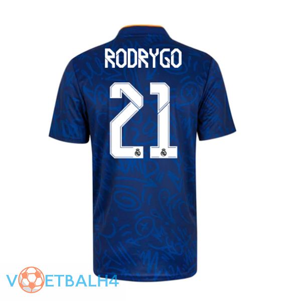 Real Madrid (Rodrygo 21) uit jersey blauw 2021/2022