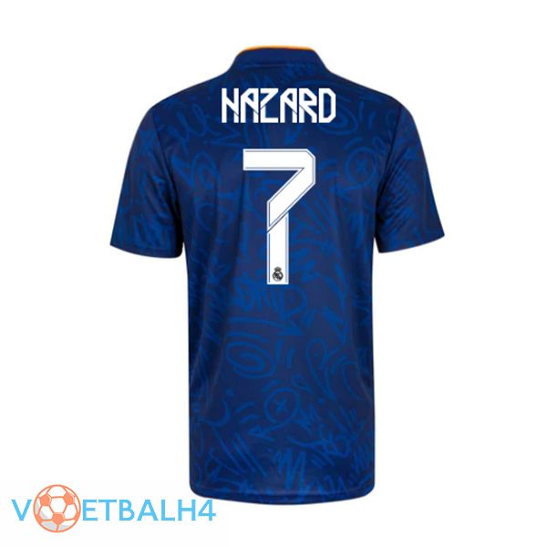 Real Madrid (HAZARD 7) uit jersey blauw 2021/2022