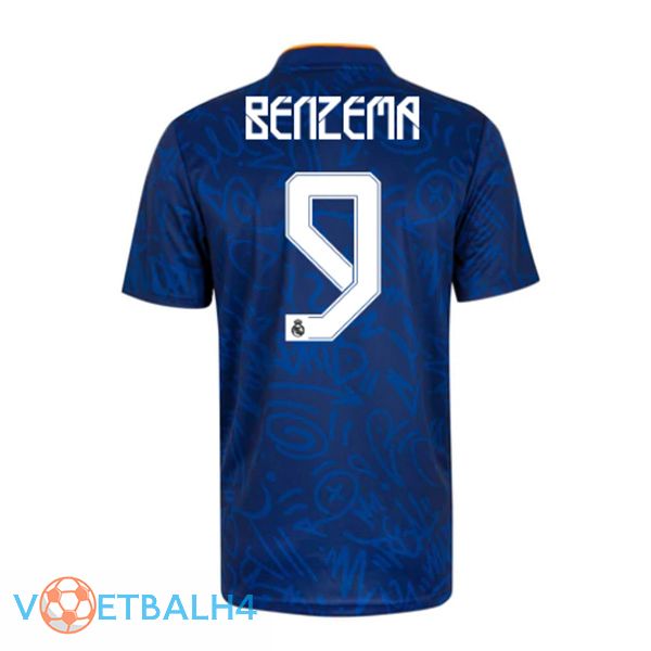 Real Madrid (BENZEMA 9) uit jersey blauw 2021/2022