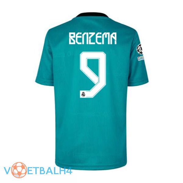 Real Madrid (BENZEMA 9) derde jersey blauw groente 2021/2022