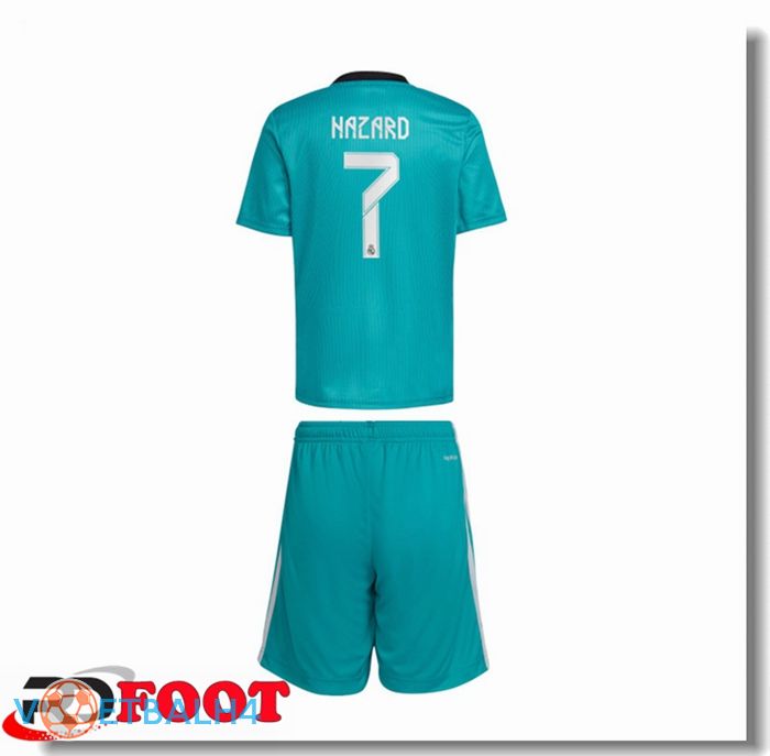 Real Madrid (HAZARD 7) kinderen derde jersey blauw groente 2021/2022