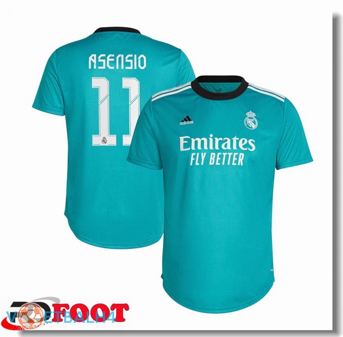 Real Madrid (ASENSIO 11) Dames derde jersey blauw groente 2021/2022