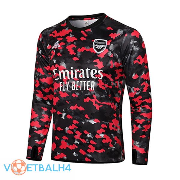 Arsenal Training Sweatshirt rood zwart 2021/2022