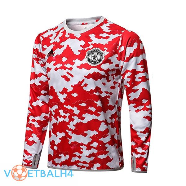 Manchester United Training Sweatshirt rood wit 2021/2022