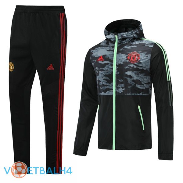 Manchester United trainingspak Windbreaker zwart groente 2021/2022