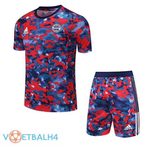 Bayern Munich Training T Shirt + korte broek rood blauw 2021/2022