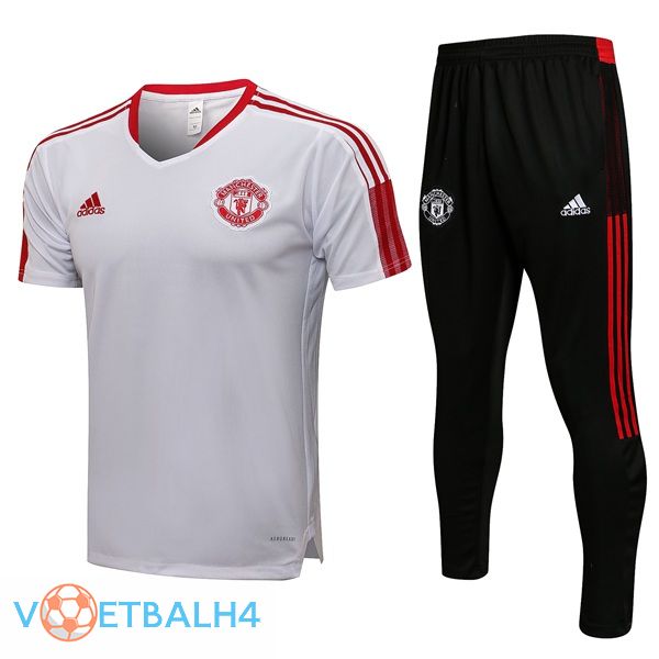 Manchester United Training T Shirt + broek wit 2021/2022