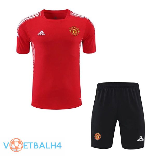 Manchester United Training T Shirt + korte broek rood 2021/2022