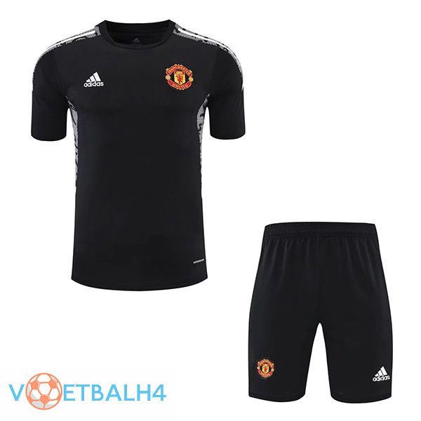 Manchester United Training T Shirt + korte broek zwart 2021/2022