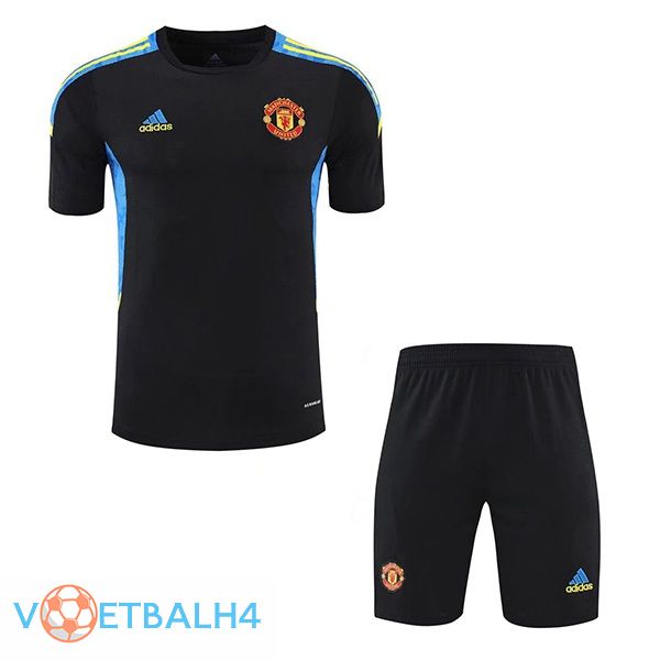 Manchester United Training T Shirt + korte broek zwart 2021/2022