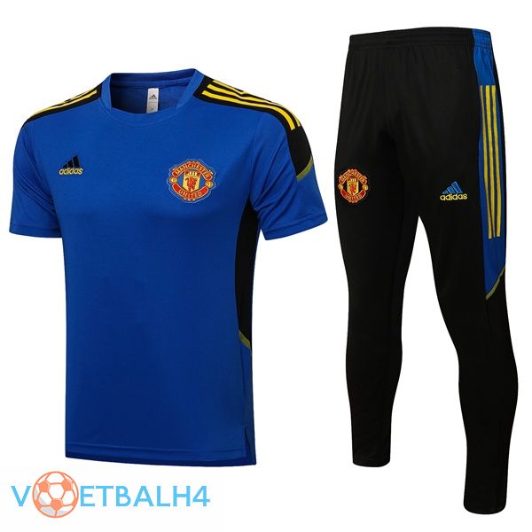 Manchester United Training T Shirt + broek blauw 2021/2022