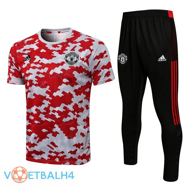 Manchester United Training T Shirt + broek rood wit 2021/2022